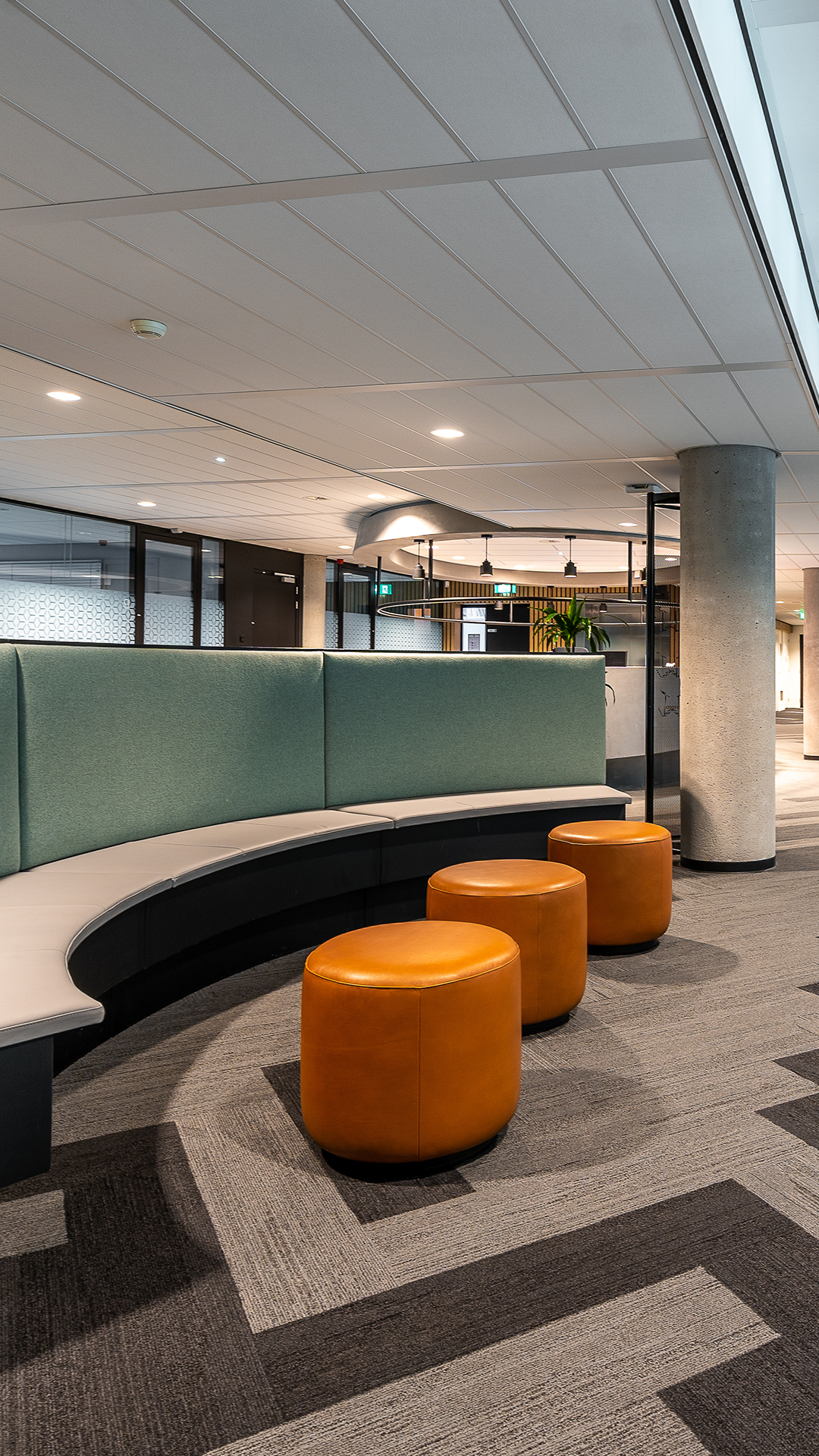 beautiful shot modern style open space office interior